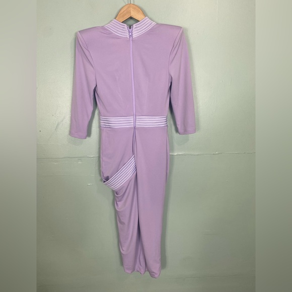 Zhivago Eye Of Horus Lilac Purple Midi Dress Size 4 Or Small - Picture 6 of 9
